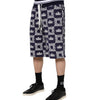 Bermuda Dolce &amp; Gabbana en coton bleu avec logo couronne imprimé