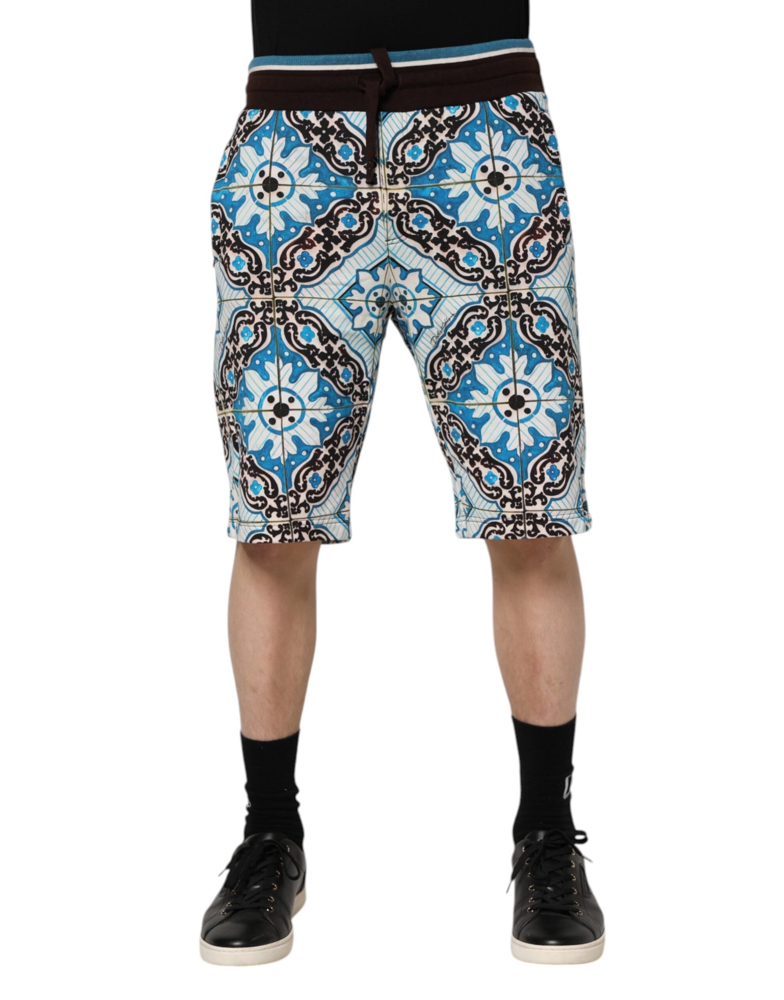 Dolce &amp; Gabbana Bermuda en coton multicolore à imprimé Maiolica