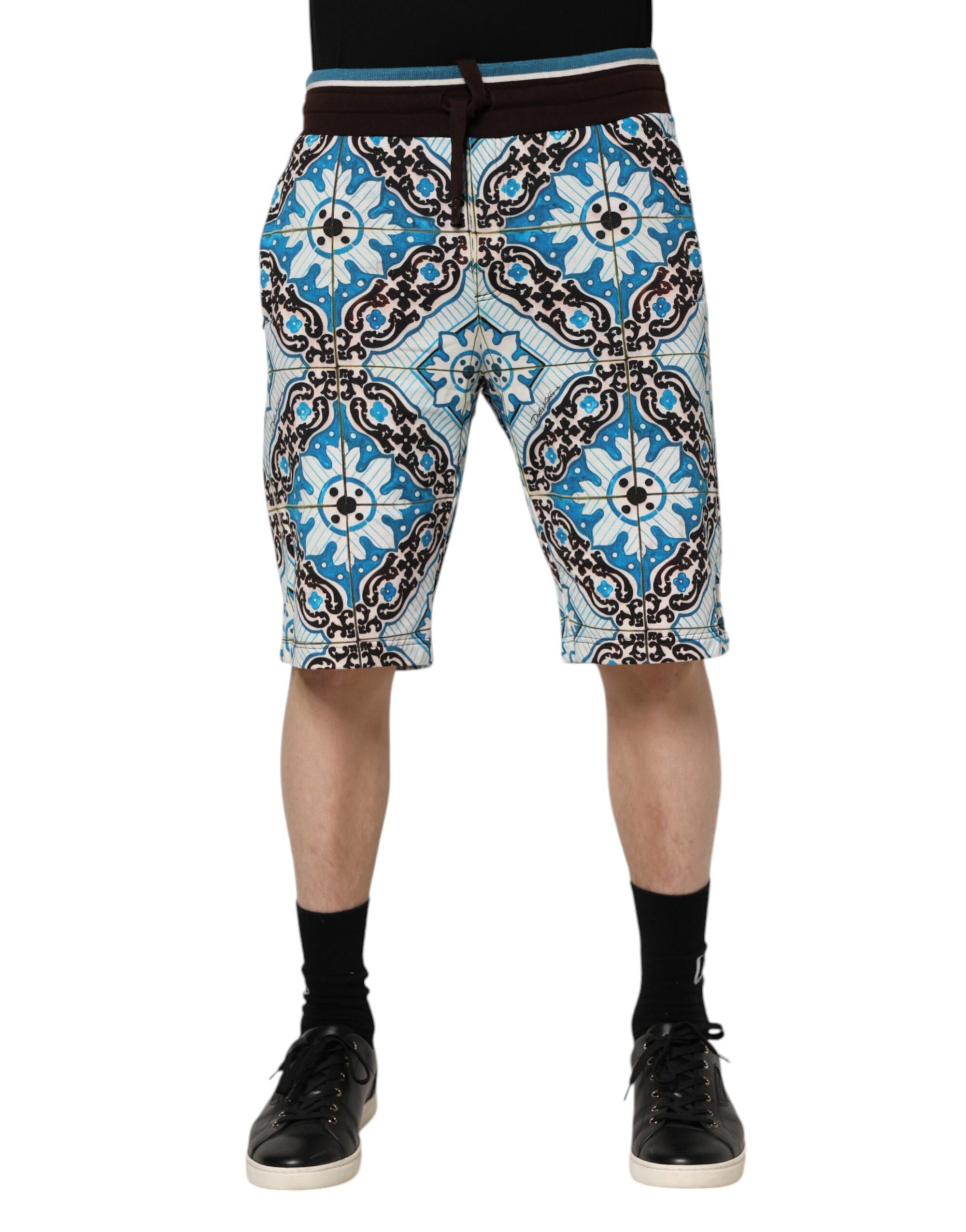 Dolce &amp; Gabbana Bermuda en coton multicolore à imprimé Maiolica