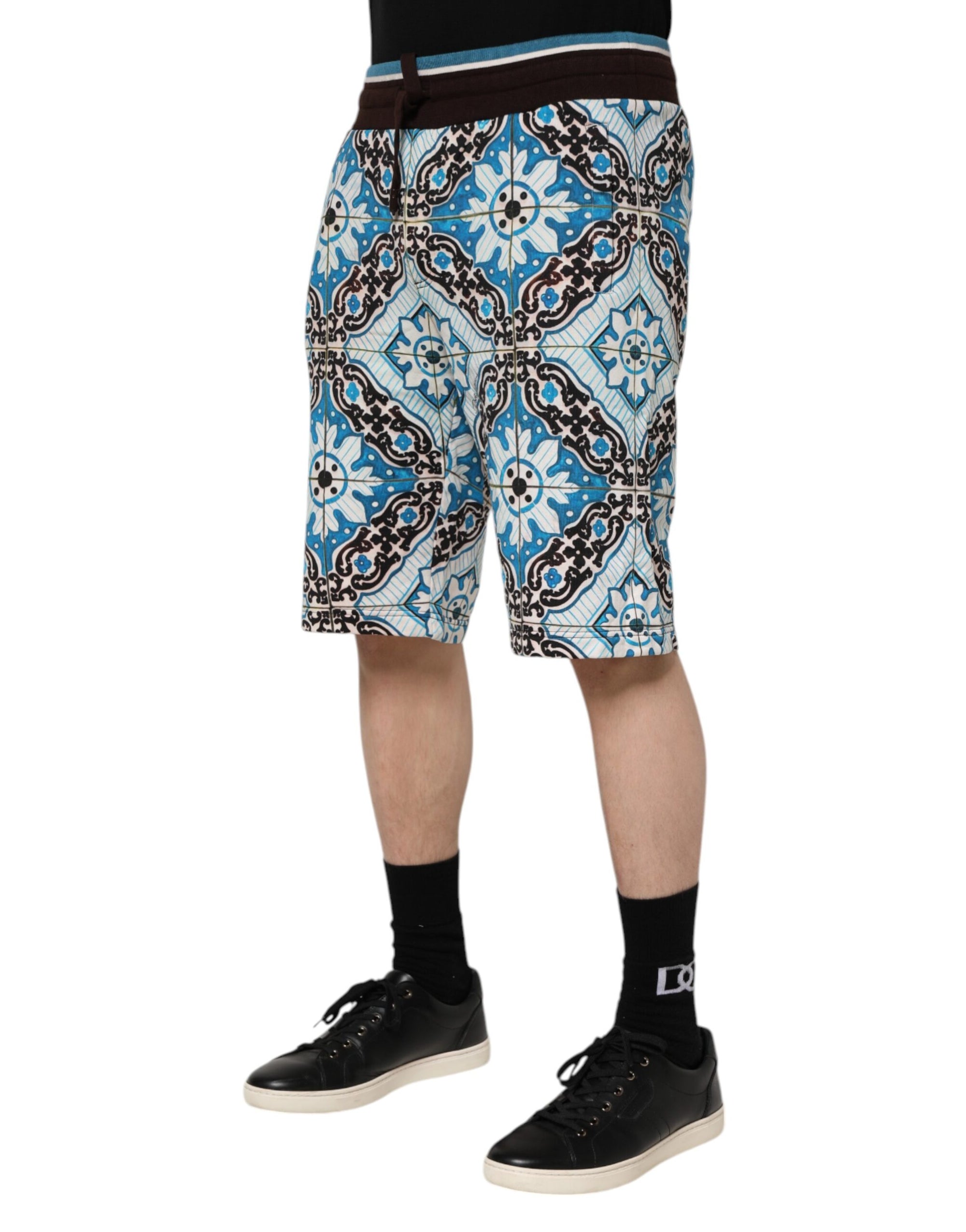 Dolce &amp; Gabbana Bermuda en coton multicolore à imprimé Maiolica