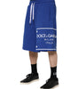 Bermuda en coton à logo bleu Dolce &amp; Gabbana
