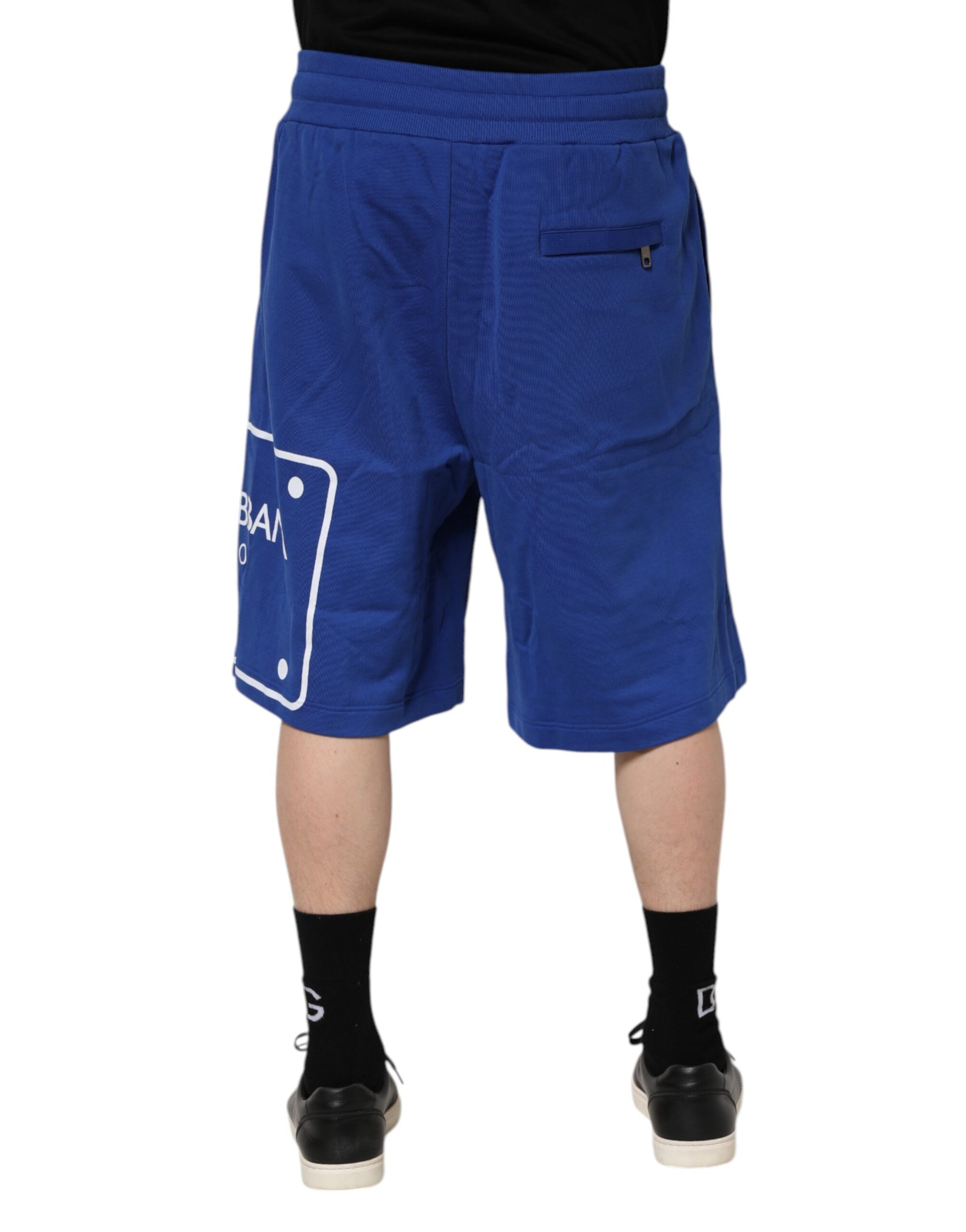 Bermuda en coton à logo bleu Dolce &amp; Gabbana