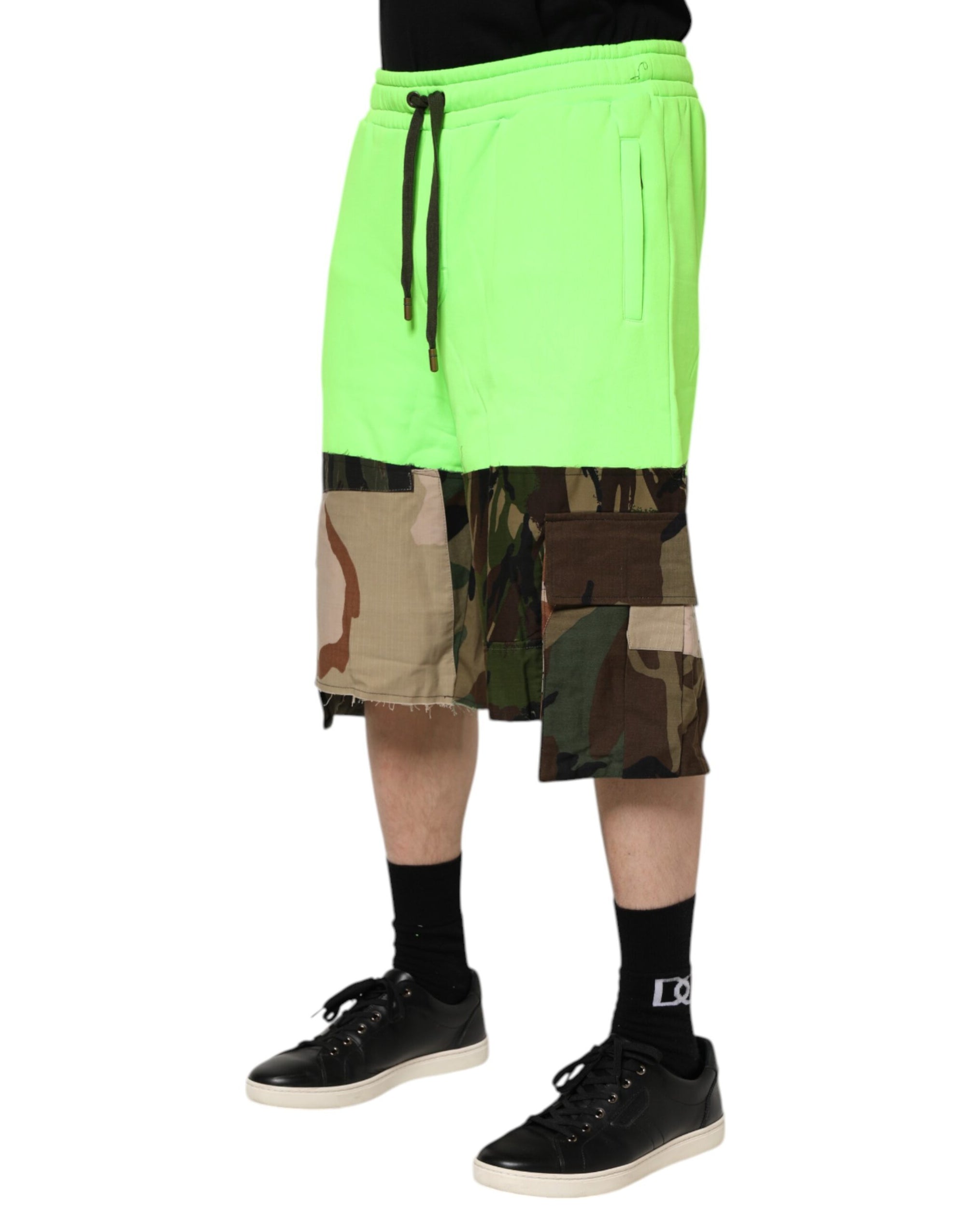 Bermuda cargo patchwork vert Dolce &amp; Gabbana pour homme