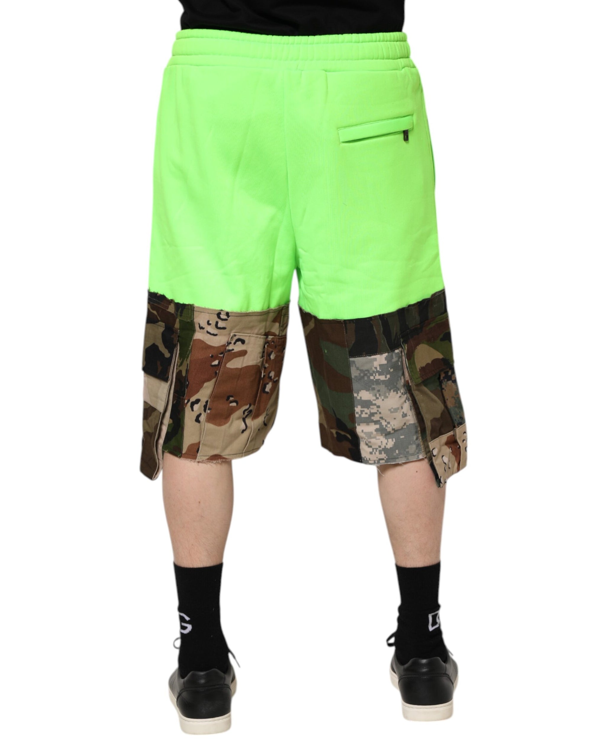 Bermuda cargo patchwork vert Dolce &amp; Gabbana pour homme