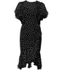 Dolce & Gabbana Black White Lace Polka Dot Chiffon Dress