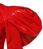 Dolce & Gabbana Red Patent Leather Puff Sleeves Mini Dress