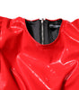 Dolce & Gabbana Red Patent Leather Puff Sleeves Mini Dress
