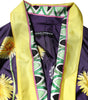 Dolce & Gabbana Blue Floral Print Silk Long Sleeves Wrap Robe