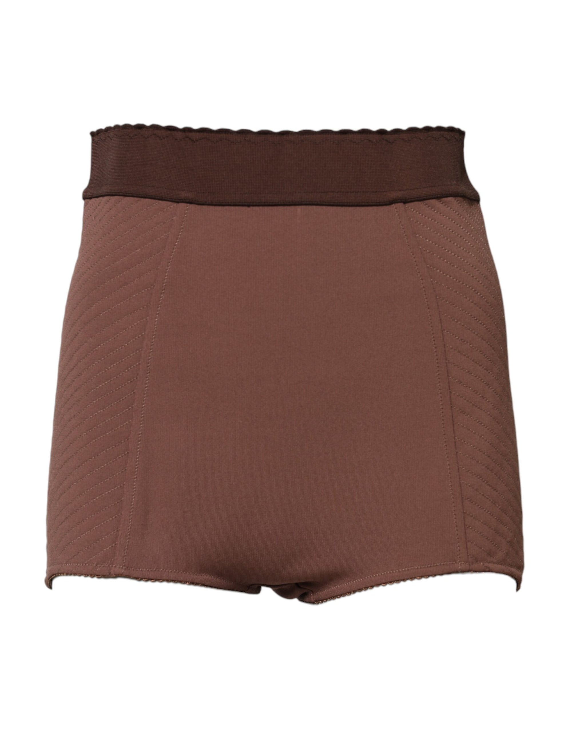 Short taille haute en viscose marron Dolce & Gabbana