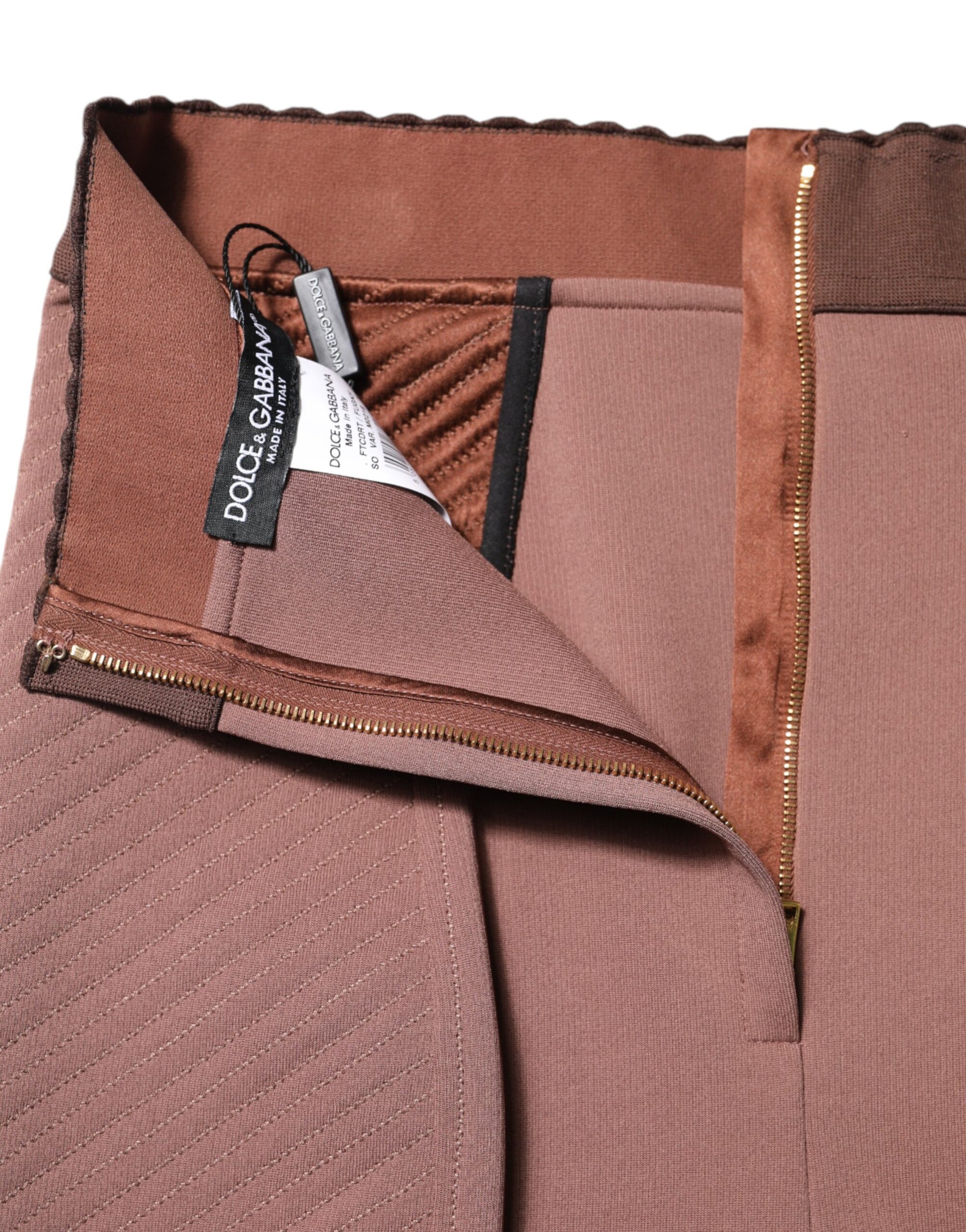 Short taille haute en viscose marron Dolce & Gabbana