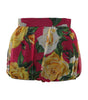 Dolce & Gabbana Red Floral High Waist Women Hot Pants Shorts