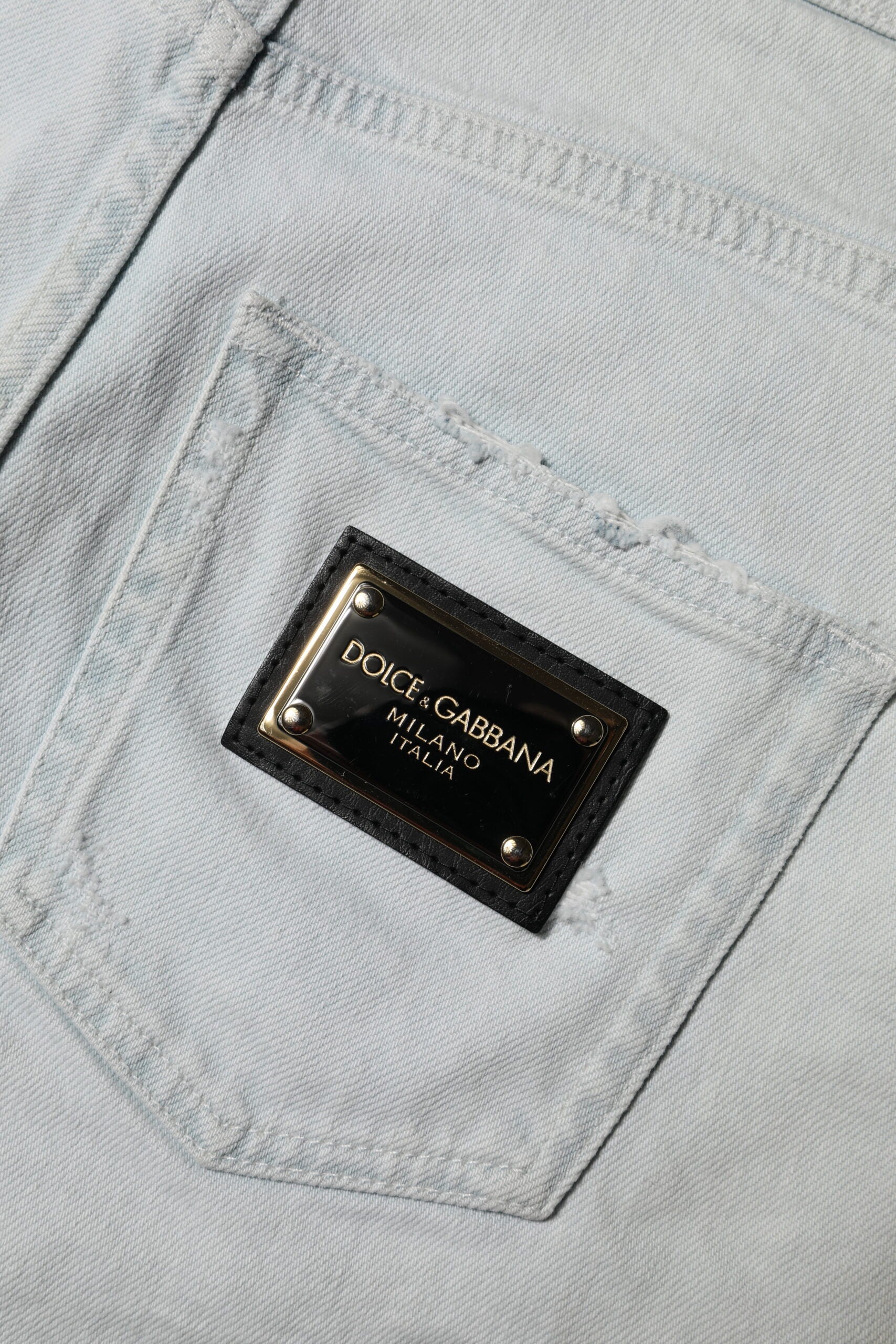 Short en denim délavé bleu clair Dolce & Gabbana