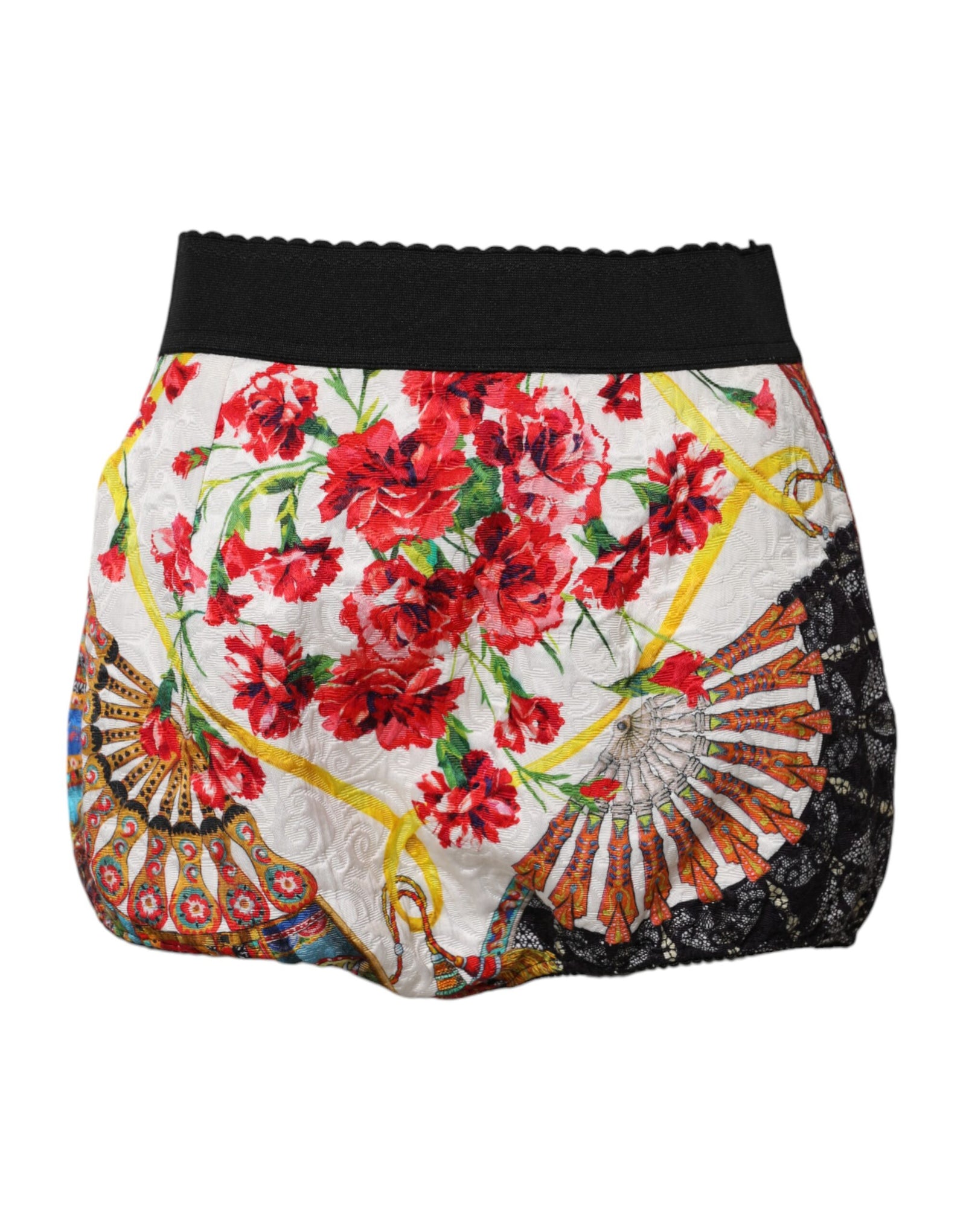 Short taille haute à fleurs multicolores Dolce & Gabbana