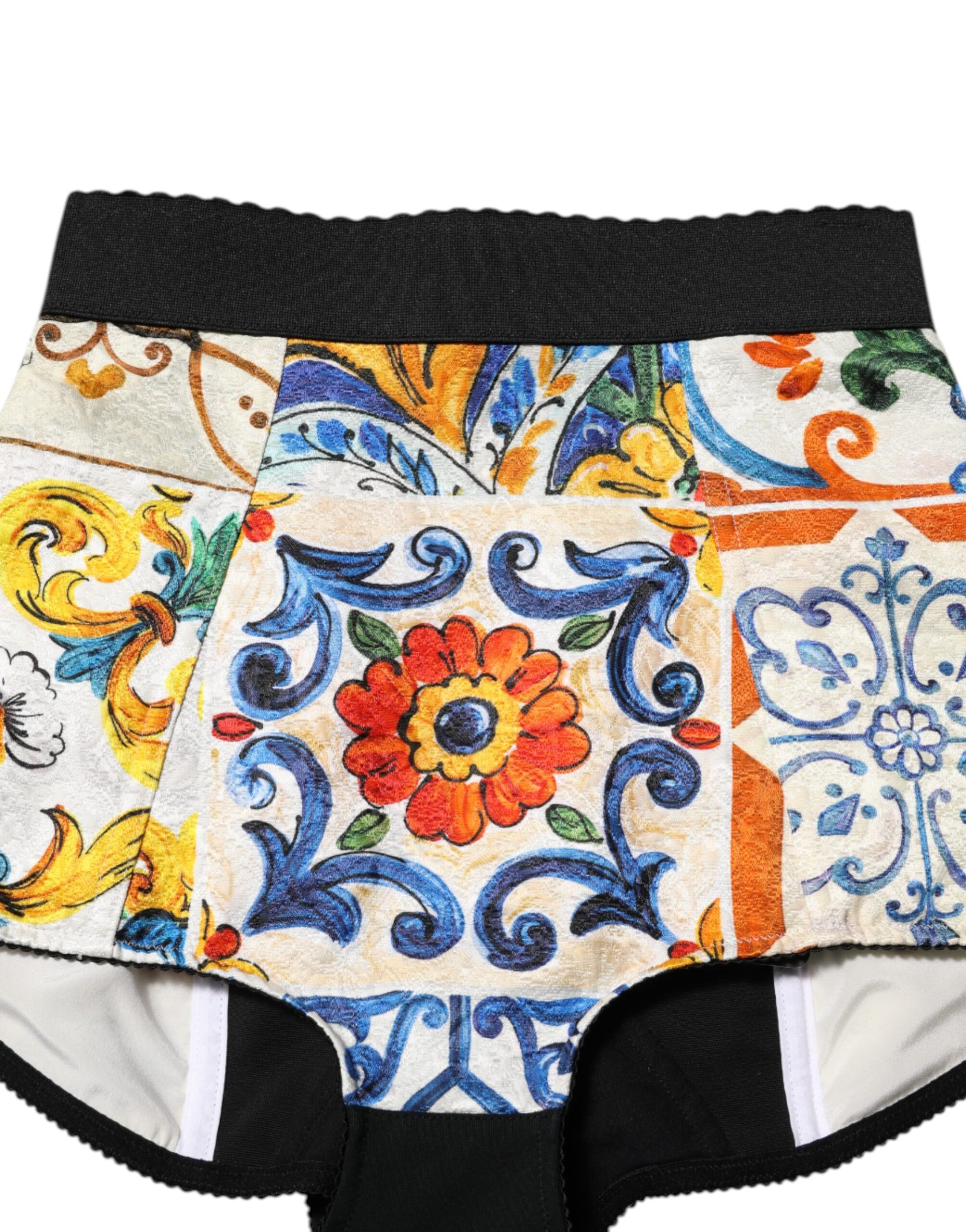Short taille haute en majolique multicolore Dolce & Gabbana