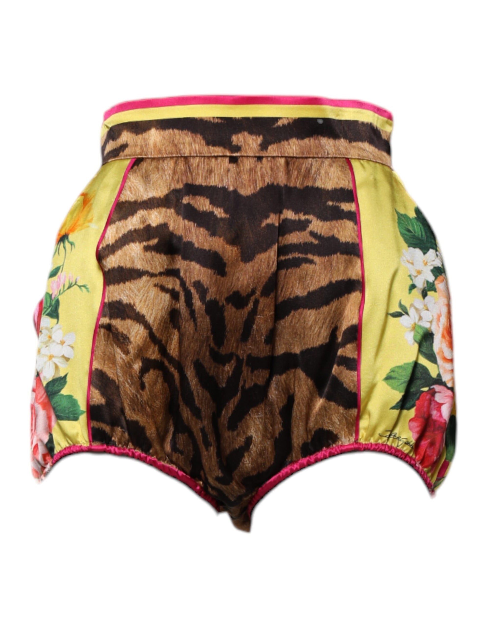 Short taille haute à fleurs multicolores Dolce &amp; Gabbana