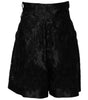 Short taille haute en soie à broderies florales noires Dolce & Gabbana