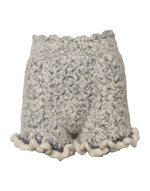 Dolce & Gabbana Short à volants en cachemire bouclé métallisé