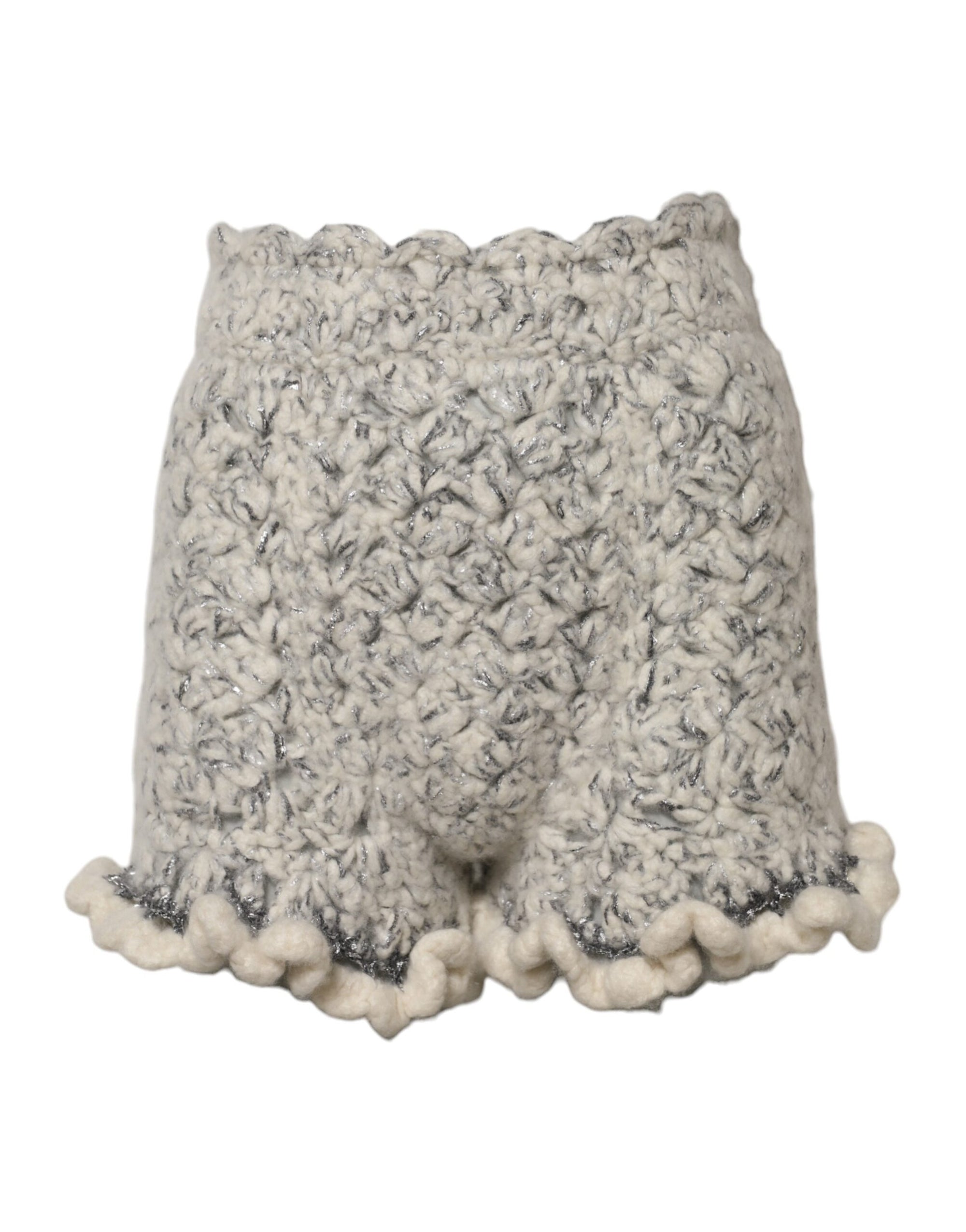 Dolce & Gabbana Short à volants en cachemire bouclé métallisé