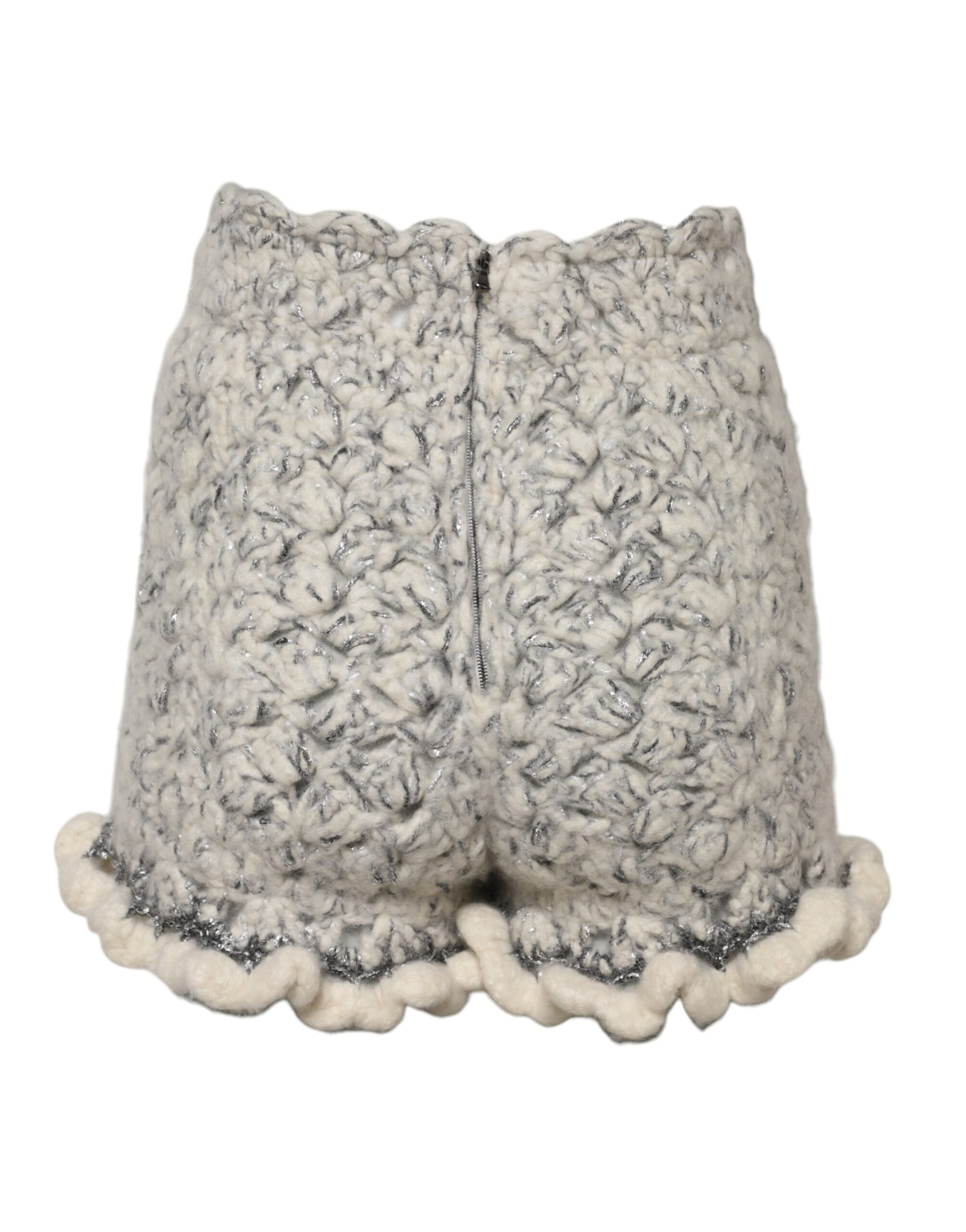 Dolce & Gabbana Short à volants en cachemire bouclé métallisé