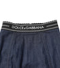 Dolce & Gabbana Blue Cotton Denim Pencil Cut Midi Skirt