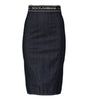 Dolce & Gabbana Blue Cotton Denim Pencil Cut Midi Skirt