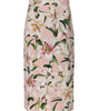Jupe crayon mi-longue en viscose à imprimé lys rose Dolce &amp; Gabbana