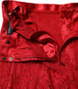 Jupe longue trapèze en coton rouge à dentelle florale Dolce &amp; Gabbana