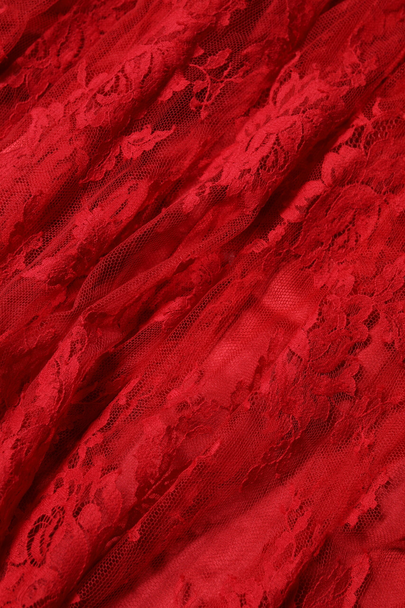 Jupe longue trapèze en coton rouge à dentelle florale Dolce &amp; Gabbana