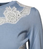 Dolce & Gabbana Blue Floral Lace Detailing Cardigan Sweater
