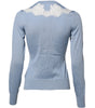Dolce & Gabbana Blue Floral Lace Detailing Cardigan Sweater