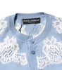 Dolce & Gabbana Blue Floral Lace Detailing Cardigan Sweater
