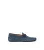 Tod's Blue Suede Leather Moccassin