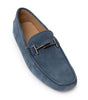 Tod's Blue Suede Leather Moccassin