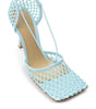 Bottega Veneta Blue Fabric And Leather Sandal