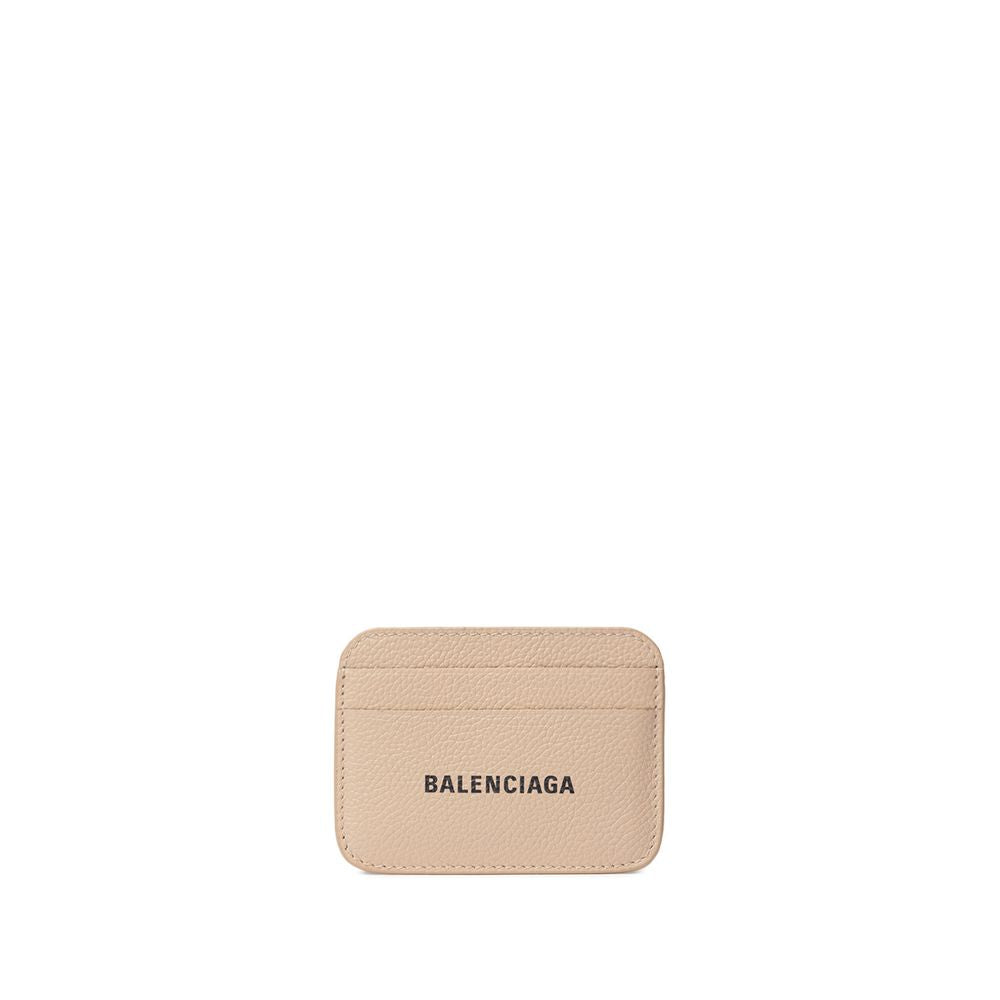 Porte-cartes en cuir beige Balenciaga