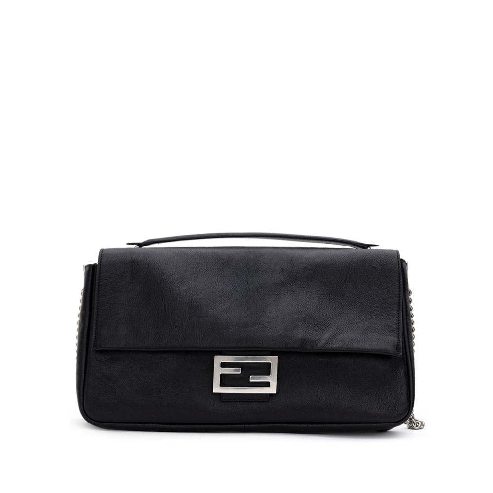 Sac à bandoulière en cuir noir Fendi