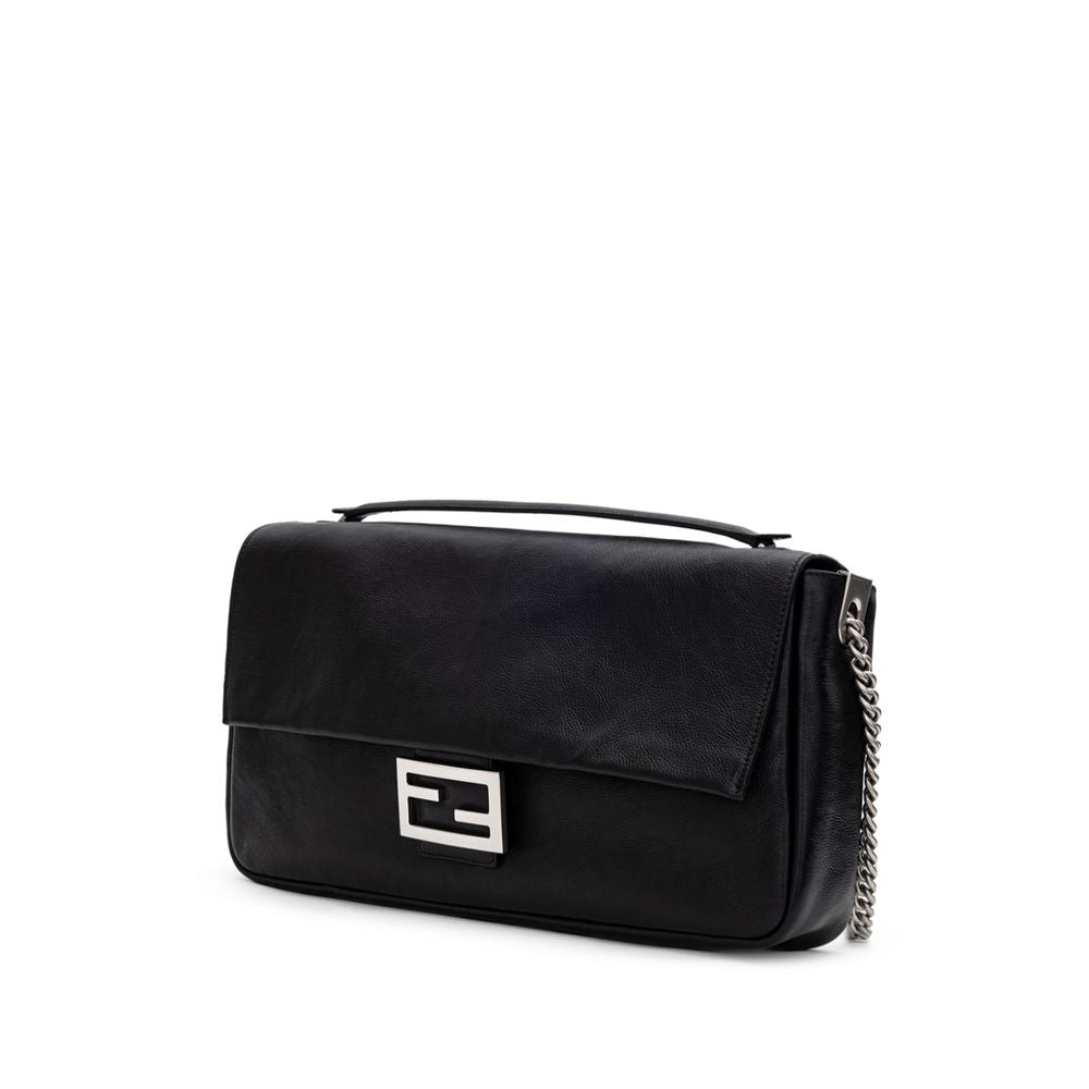 Sac à bandoulière en cuir noir Fendi