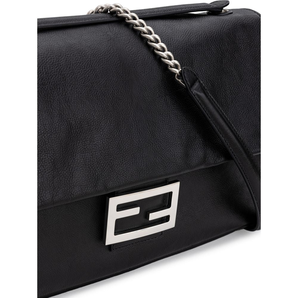 Sac à bandoulière en cuir noir Fendi
