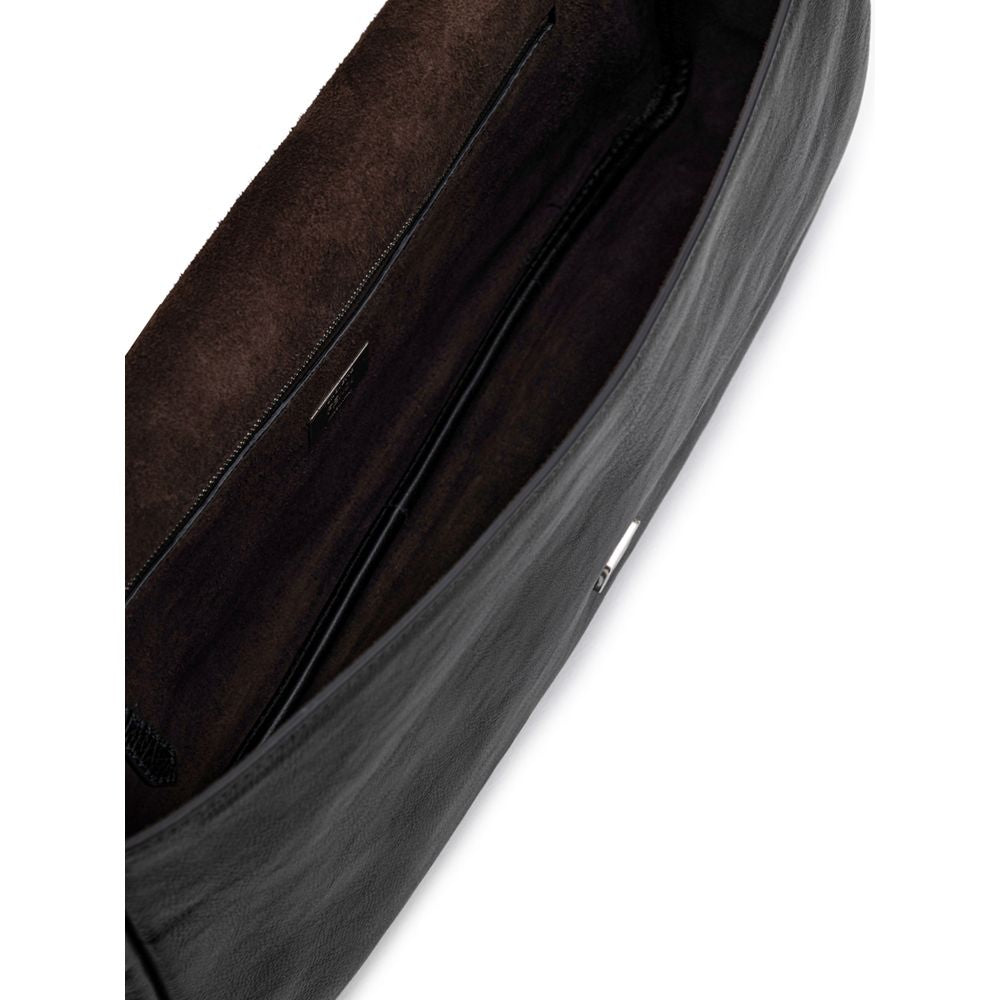 Sac à bandoulière en cuir noir Fendi