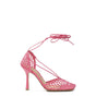 Bottega Veneta Pink Fabric And Leather Sandal