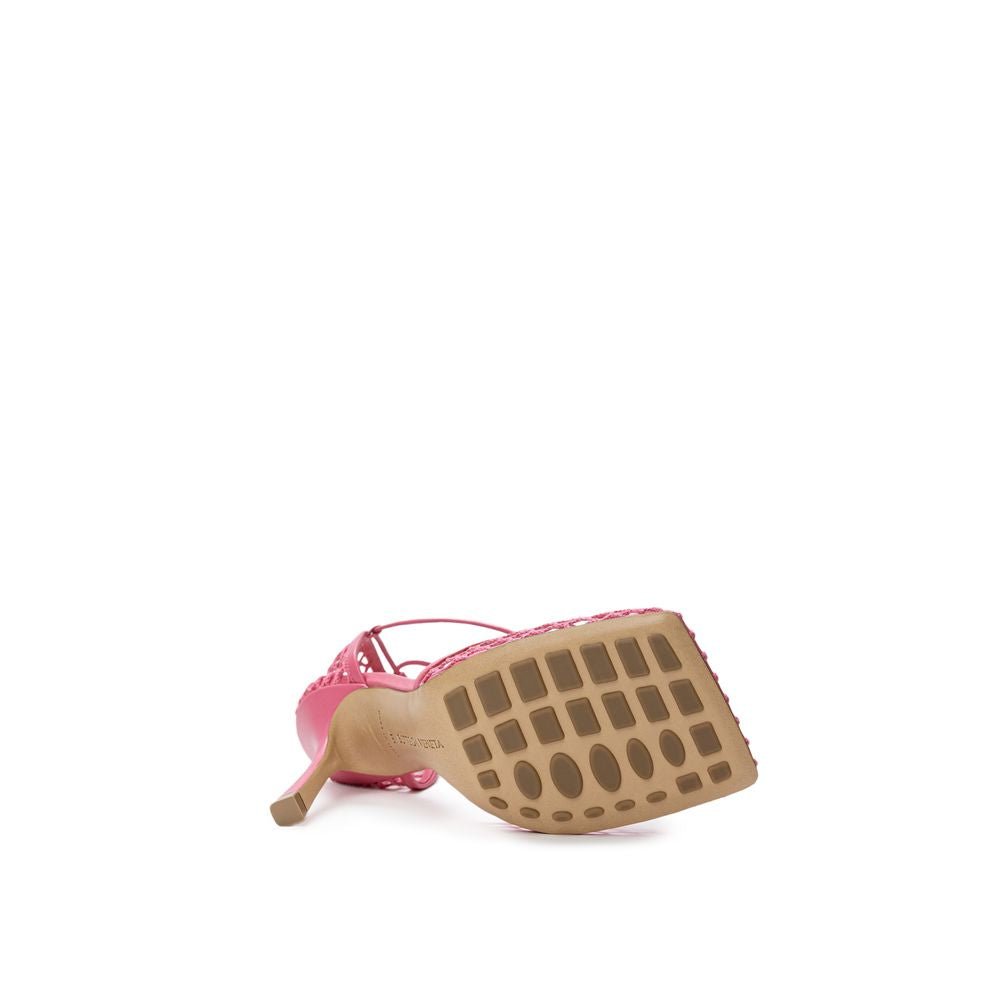 Bottega Veneta Pink Fabric And Leather Sandal