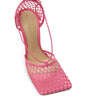 Bottega Veneta Pink Fabric And Leather Sandal