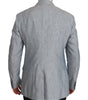 Dolce &amp; Gabbana Elegant Light Blue Double Breasted Blazer