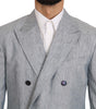 Dolce &amp; Gabbana Elegant Light Blue Double Breasted Blazer