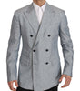 Dolce &amp; Gabbana Elegant Light Blue Double Breasted Blazer