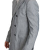 Dolce &amp; Gabbana Elegant Light Blue Double Breasted Blazer