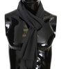 Dolce & Gabbana Gray 100% Wool Striped Pattern Wrap Scarf