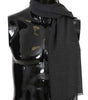 Dolce & Gabbana Gray 100% Wool Striped Pattern Wrap Scarf