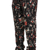 Dolce & Gabbana Red Musical Instrument Print Sleepwear Pants