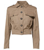 Dolce & Gabbana Beige Cotton Button Up Fitted Cropped Jacket